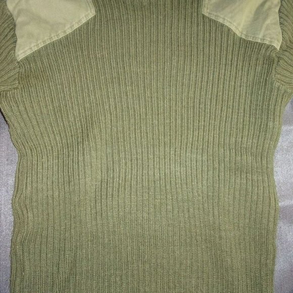 sz95-105 R USMC MARINE CORP WOOLY PULLY SWEATER 100% Wool OLIVE GREEN EC 1591 - Picture 2 of 11